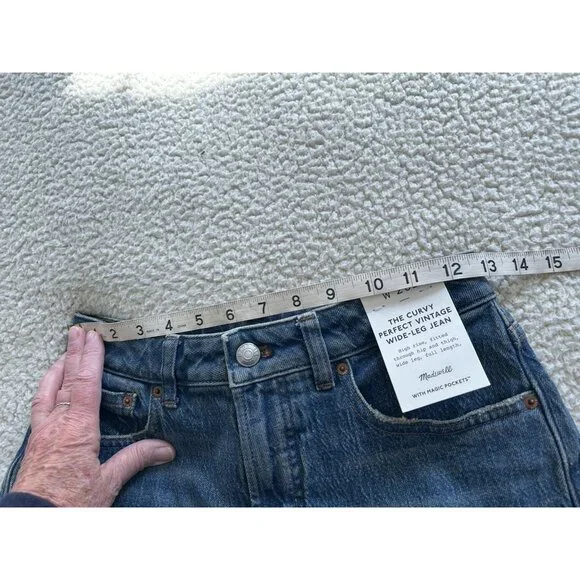 MADEWELL $148 The Curvy Perfect Vintage Wide-Leg Jeans Harvey Wash Size 26P - Picture 16 of 16